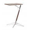 Table d'appoint Courcelle Inox /Cuir Vintage