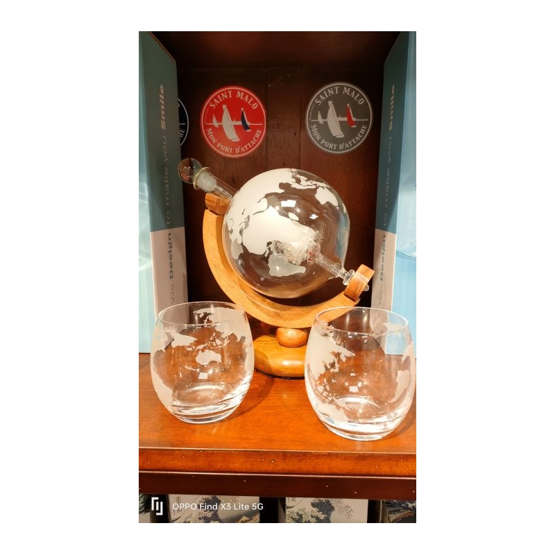 Carafe Globe et ses 2 verres