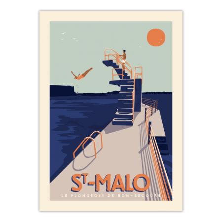 Affiche 50x70 TUBE St Malo Le Plongeoir