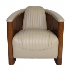 Fauteuil Canoë Cuir White...