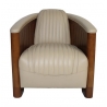 Fauteuil Canoë Cuir White Ivory