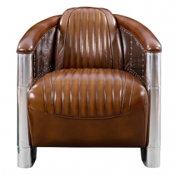 Fauteuil DC3 cuir brun